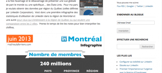 Linkedin Montréal – Statistiques d’utilisation 2013