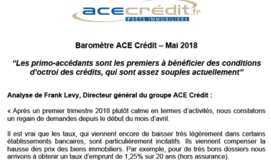 Baromètre ACE Crédit – Mai 2018
